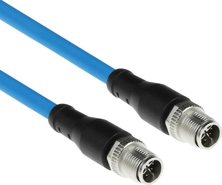Produktbild ACT Industrial 5.00 meters Sensor cable M12X 8-pin male to M12X 8-pin male, Superflex SF/UTP TPE cable (SF/UTP, CAT6a, 5 m)