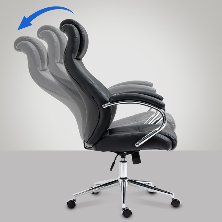 Actual product image CLP Office chair Salford real leather, black
