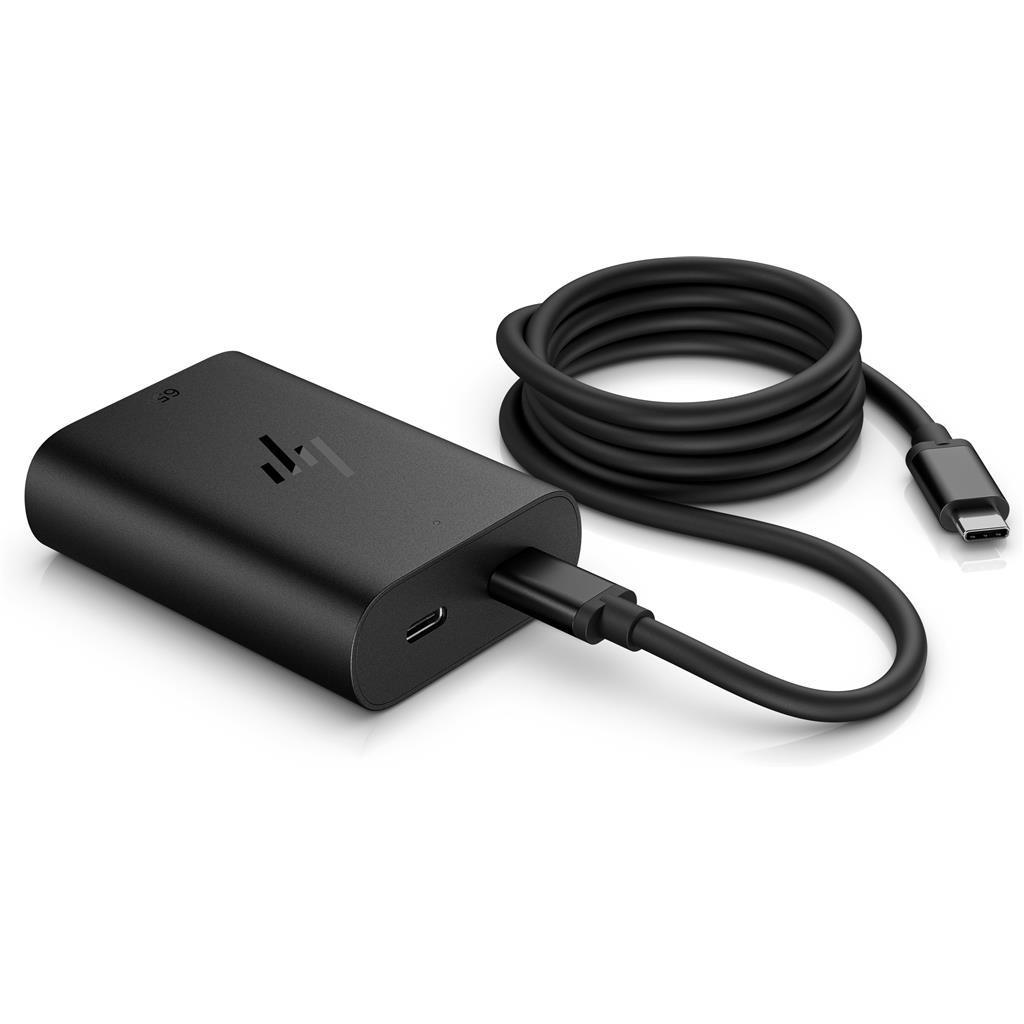 HP USB-C 65w Gan Laptop Charger Uk (65 W), Notebook Netzteil, Schwarz