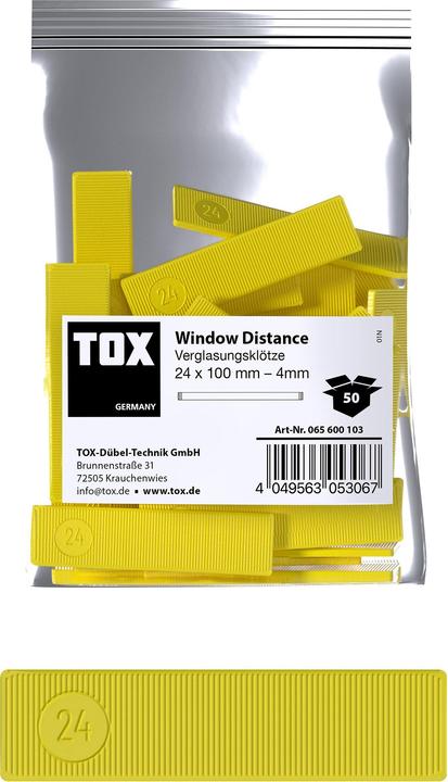 Tox Glazing blocks 24x100 mm Window Distance 4 mm (50 pcs.) (50 pcs.)