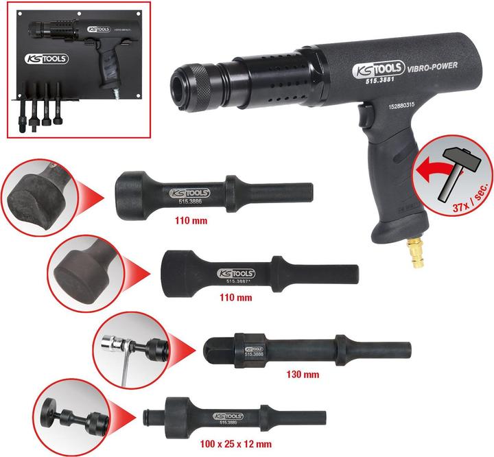 Produktbild KS Tools Vibro-Power Druckluft-Meisselhammer-Satz. 6-tlg. 51 (Benzinbetrieb)