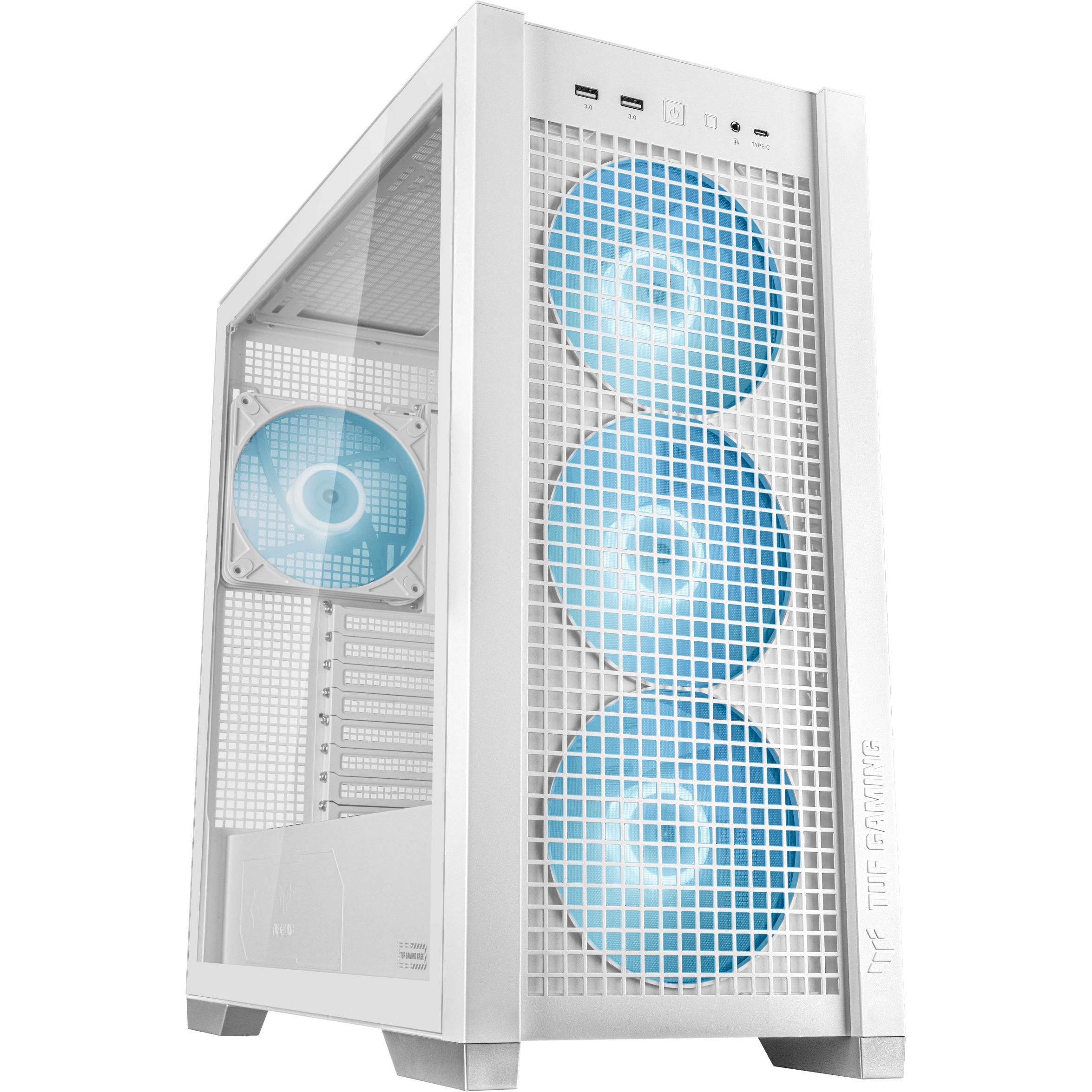 ASUS TUF Gaming GT302 TG ARGB White (ATX, mATX, Mini-ITX), PC Gehäuse, Weiss