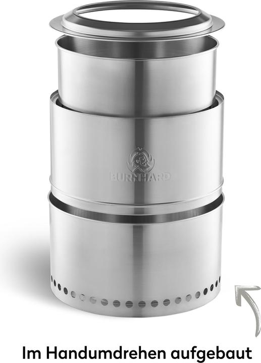Immagine prodotto Burnhard Ciotola per il fuoco in acciaio inox da 36 cm, con sacchetto di conservazione incluso