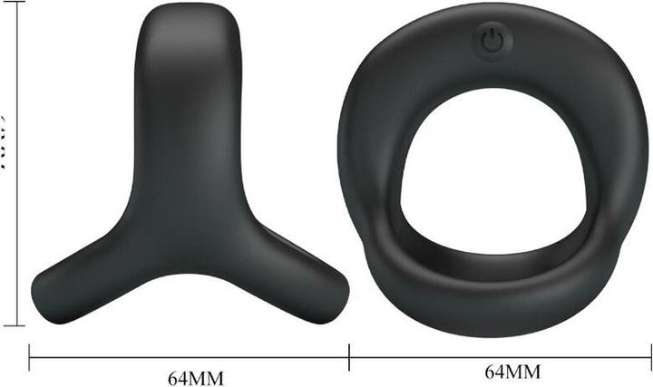 Actual product image Pretty Love VIBRANT PENIS RING ELLIOTT Black, 10 vibration functions
