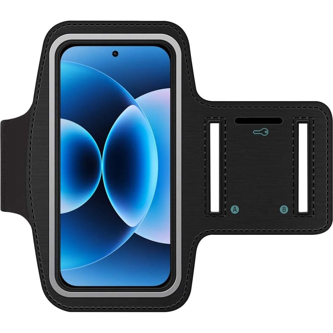 SmartFitness Handy Sport Armband, Fascia da braccio per smartphone, Nero, Trasparente