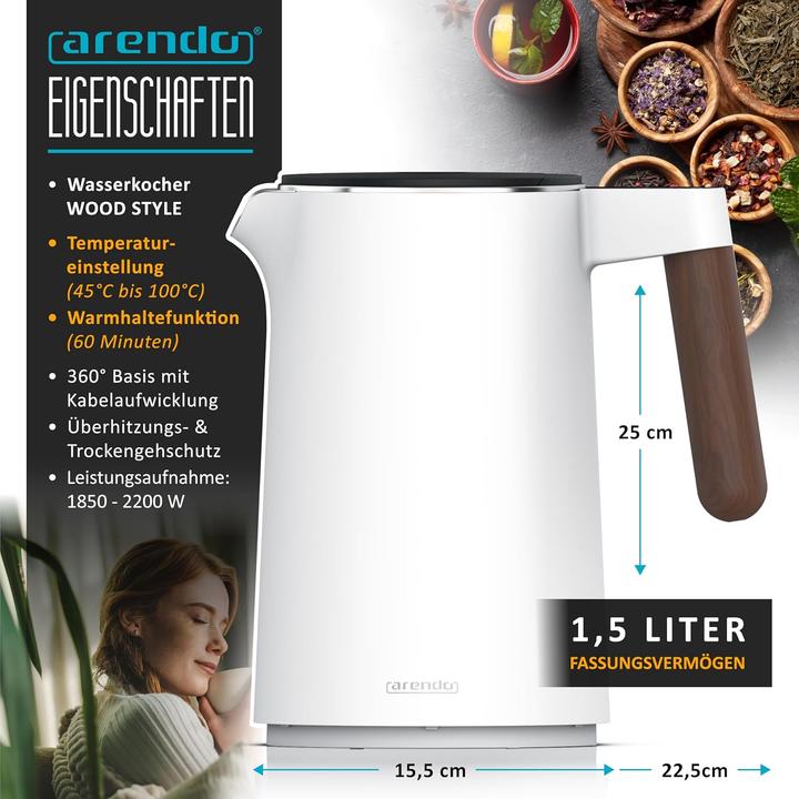 Actual product image Arendo Wasserkocher mit Temperatureinstellung (1.50 l)