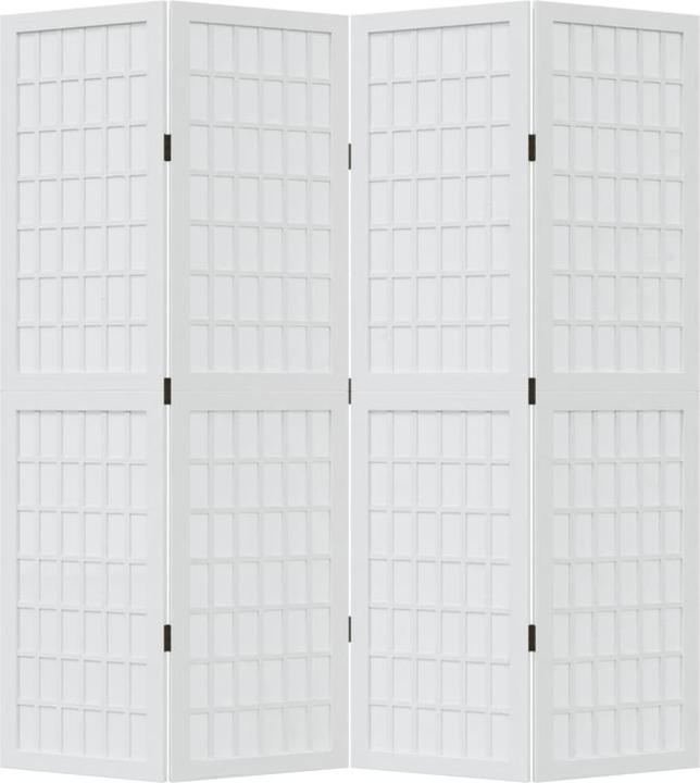 Image du produit vidaXL Séparation de pièce Paravent Paroi espagnole 4 pcs. blanc bois massif