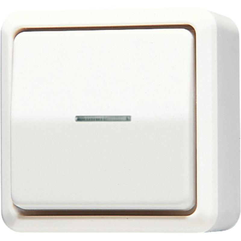JUNG Wechselschalter AP 600 cws glz AP IP20 606KO5A, Taster + Schalter, Weiss
