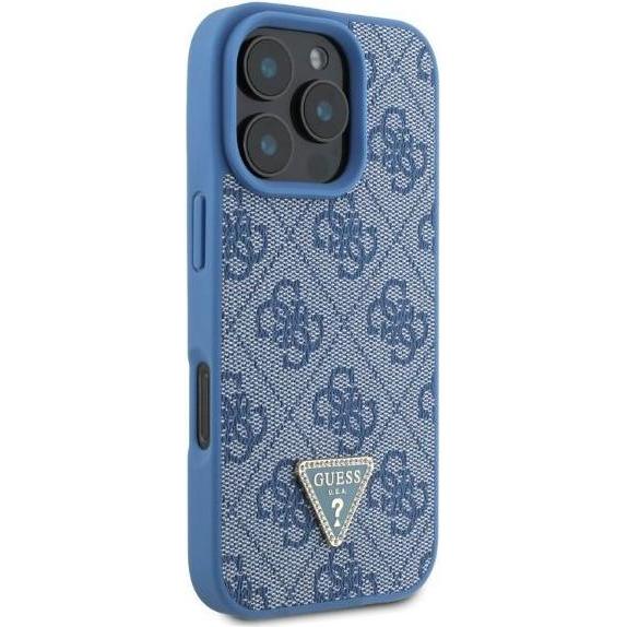 Thumbnail - Guess GUHCP16LP4TDPB iPhone 16 Pro 6.3" niebieski/blue hardcase Leather 4G Triangle Strass MagSafe (Apple iPhone 16 Pro)...