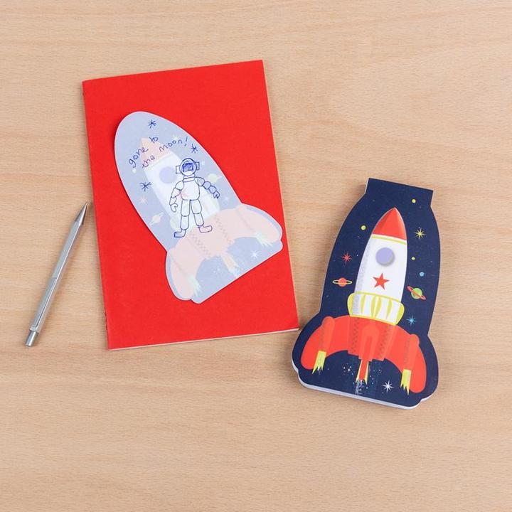 Actual product image Rex London children's space rocket notepad stickers