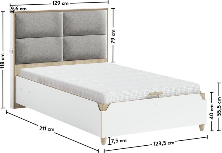 Immagine prodotto Cilek Letto Modera 120x200cm con spazio di archiviazione (120 x 200 cm)