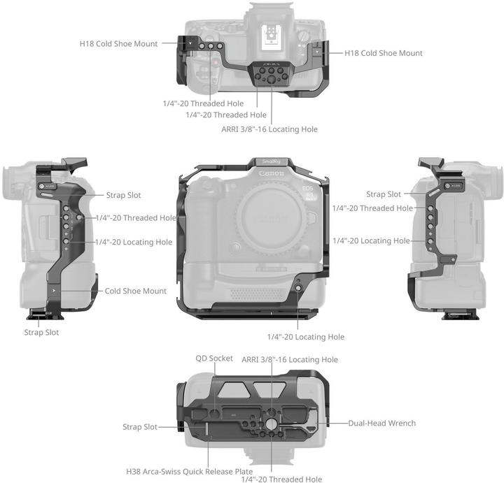 Actual product image SmallRig Cage for Canon EOS R5 Mark II with Cooling Fan CF-R20EP 5092 (Cage)