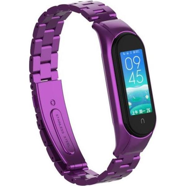 MU Style Metal Series (Edelstahl, Mi Band 6, Mi Band 5), Uhrenarmband, Violett