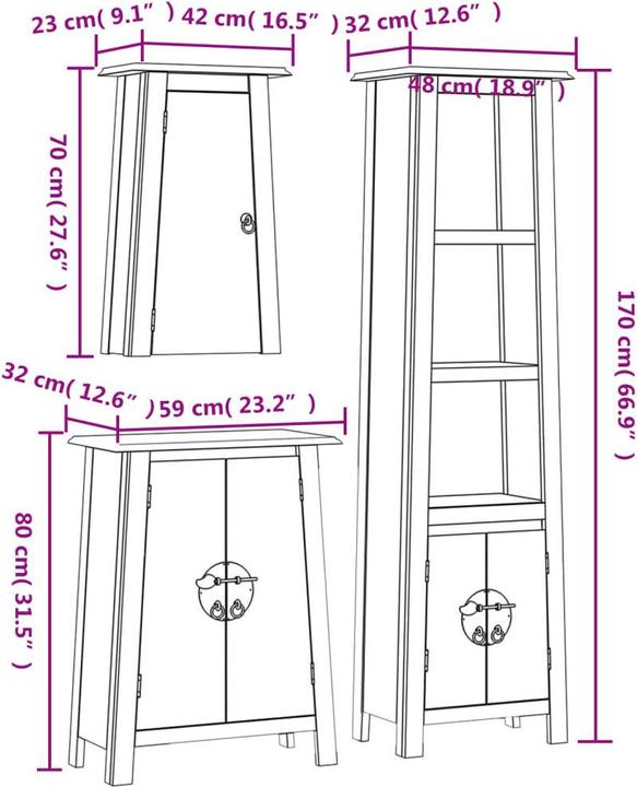 Produktbild vidaXL Badmöbel Set