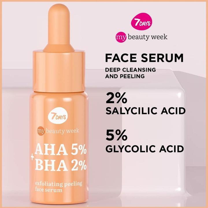 Produktbild 7Days Salicylsäure-Serum - Anti-Akne Gesichtsserum mit Glykolsäure - Koreanische Hautpflege AHA BHA Peeli (20 ml)