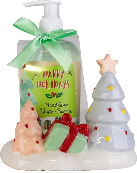 Actual product image Accentra Soap dispenser with liquid soap XMAS TREE on ceramic shelf (Device, 350 ml)