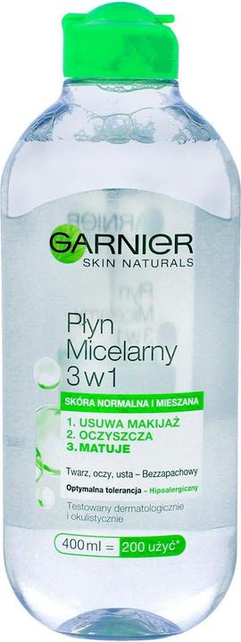 Produktbild Garnier Skin Naturals Micellar Liquid 3In1 Score Normal And Mixed 400Ml (Reinigungstücher Gesicht, 400 ml)