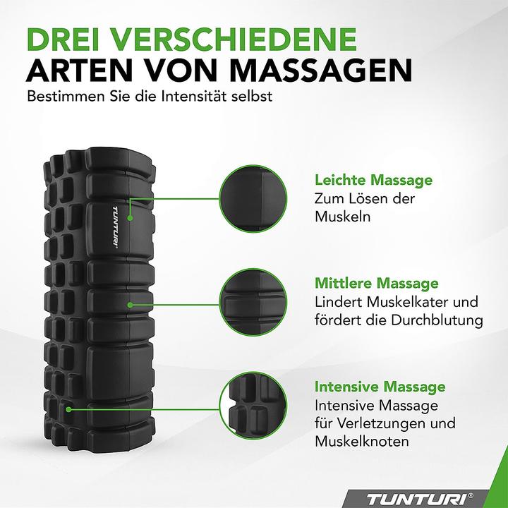 Produktbild Tunturi Yoga Schaumblock Massageroller 33 cm Schwarz (13 cm)