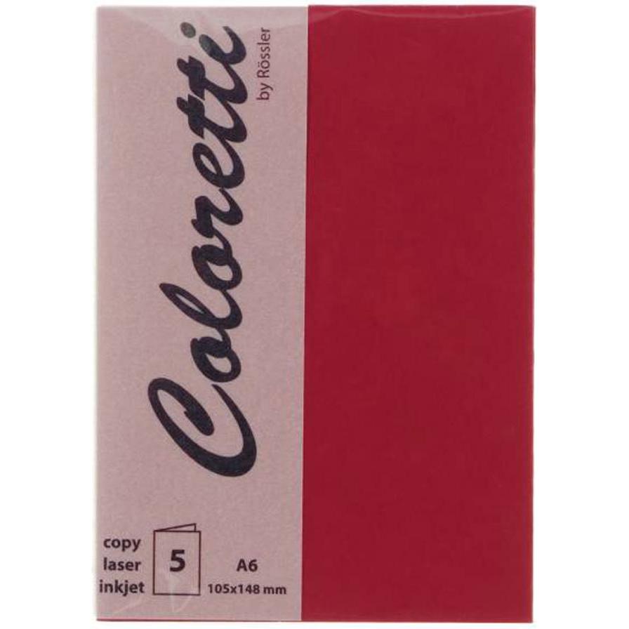 Magni, Grusskarte + Briefpapier, 220706572 - Coloretti Karten, 220 g/m², DIN A6 hd, rosso, 5 Stück (5 Stk.)