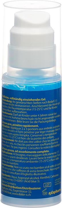 Nutritional values and ingredients Dolor-X COOL Gel with Menthol Airless Dispenser (1 x, 100 ml, 158 g)