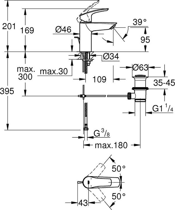 Actual product image Grohe EH-WTbatt EUROSMART 1/2" S-Size chr