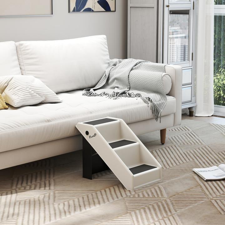 Actual product image PawHut Hundetreppe Kunststoff, EVA Cremeweiss (Dog, Foldable)