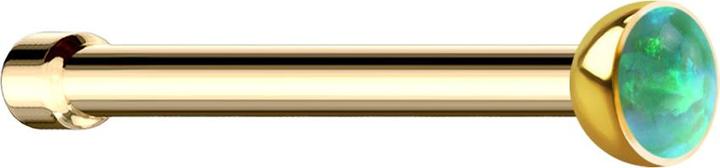Produktbild Star Piercing Nasenstecker gerade vergoldet mit Opal grün (ohne Messing, Chirurgenstahl 316L)