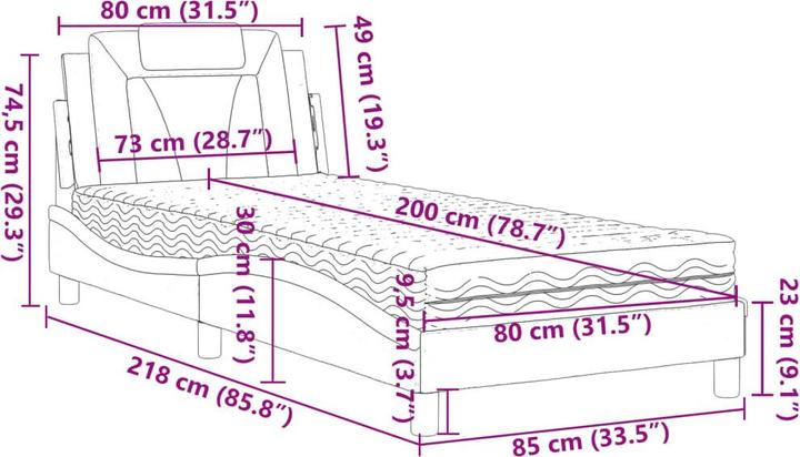 Produktbild vidaXL Bett (80 x 200 cm)
