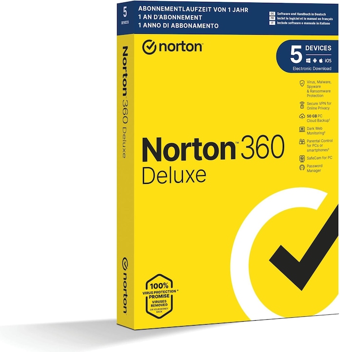 Norton 360 Deluxe (5 User, 12 months)