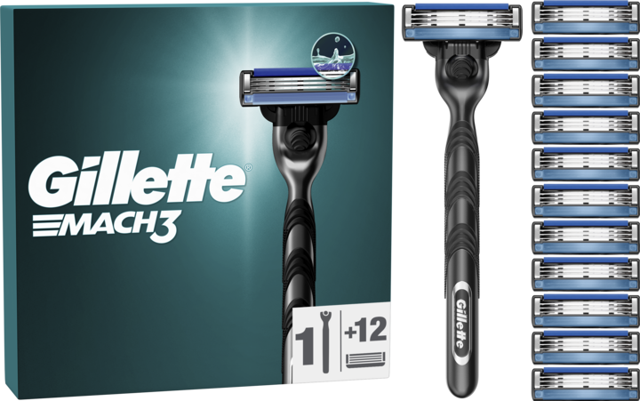 Produktbild Gillette Mach3 Systemklingen 12er + Handstück Ersatzklingen (12 x)