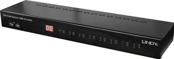 Image du produit Lindy DVI-I Single Link, USB 2.0 Audio Switch KVM Pro 8 ports