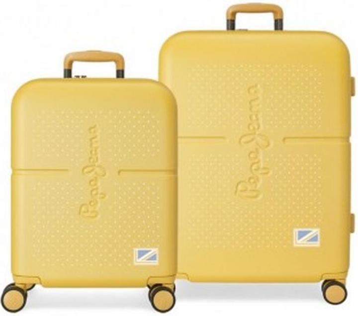 Pepe Jeans Ensemble de valises à roulettes multidirectionnelles avec extension et serrure TSA (37 l)