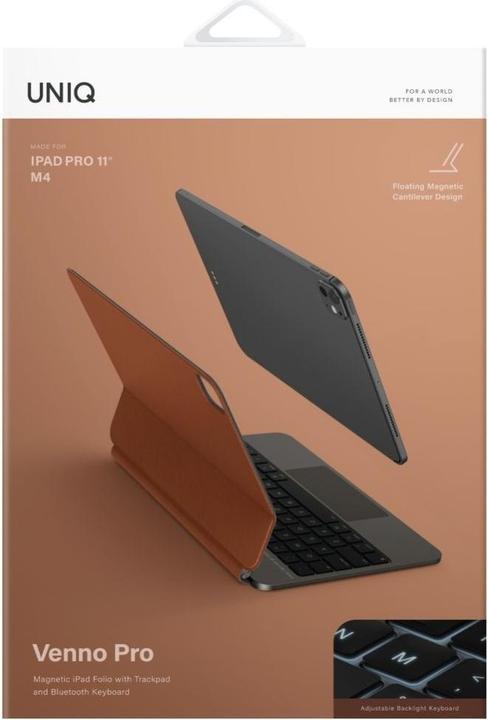 Actual product image Uniq Case Venno Pro Magnetic Smart with keyboard for iPad Pro 11" M4 (2024) caramel (US, Apple iPad Pro 11 2024, Apple iPad Pro 11 2025)