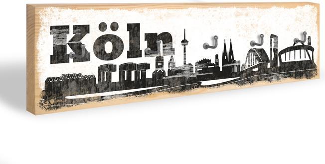 Produktbild Trenddeko Köln Skyline + 5 Haken (40 x 10 cm)