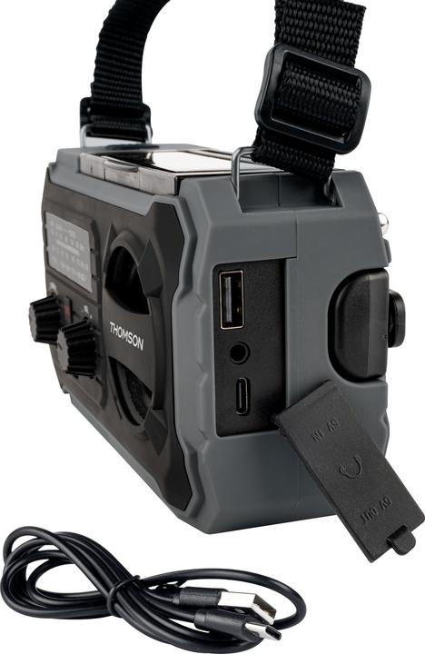 Produktbild Thomson Emergency Hand Crank Radio w/ Solar - Grey (AM, FM)