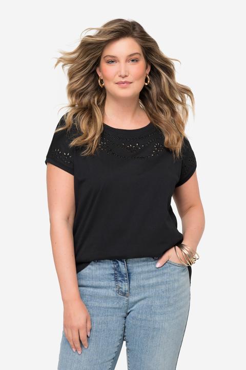 Image du produit Miamoda T-shirt oversized, avec broderies ajourées et col rond (48)