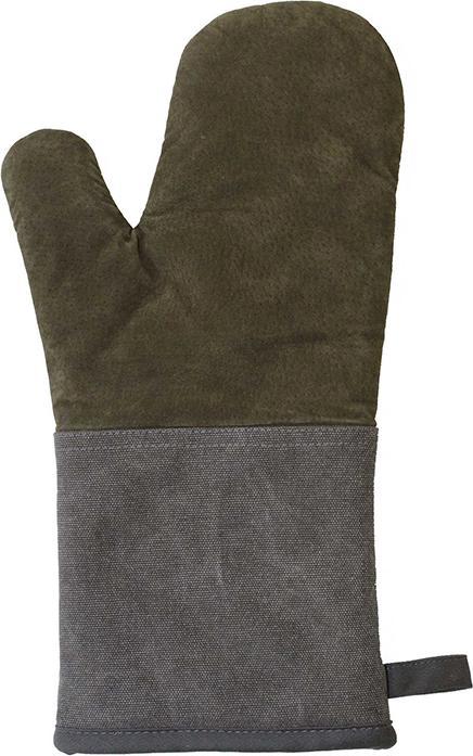 Immagine prodotto Schwarz Kitchen Gant en cuir, manchette en toile de coton, intérieur coton bouclé (Guanto protettivo in pelle, Materiale superiore del polsino in cotone rinforzato)