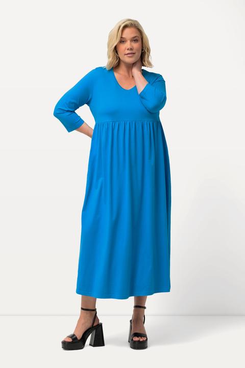 Produktbild Ulla Popken Jerseykleid, Empirenaht, V-Ausschnitt, 3/4-Arm, Taschen (50, 52)