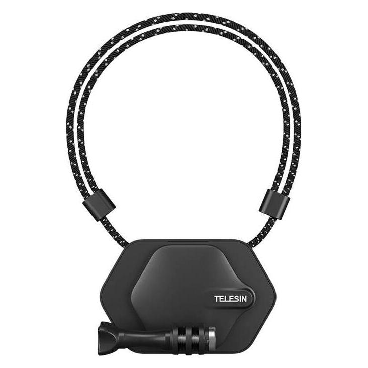 Telesin Zestaw 4w1 Uchwyt Na Szyję Magnetyczny Magnes Szybkozłączka Do Gopro / Sjcam / Xiaomi / Dji / Te-mmk, Action Cam Zubehör, Schwarz