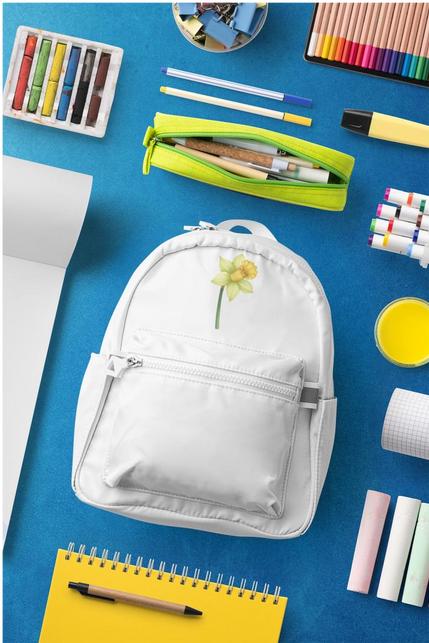 Produktbild Bügelbilder Schulrucksack-Set Realistische Narzissen Blume (15 l)
