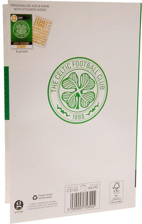Image du produit Celtic FC Carte d'anniversaire avec autocollants (1 pcs)