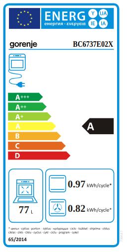 Energie-Label Gorenje BC6737E02X