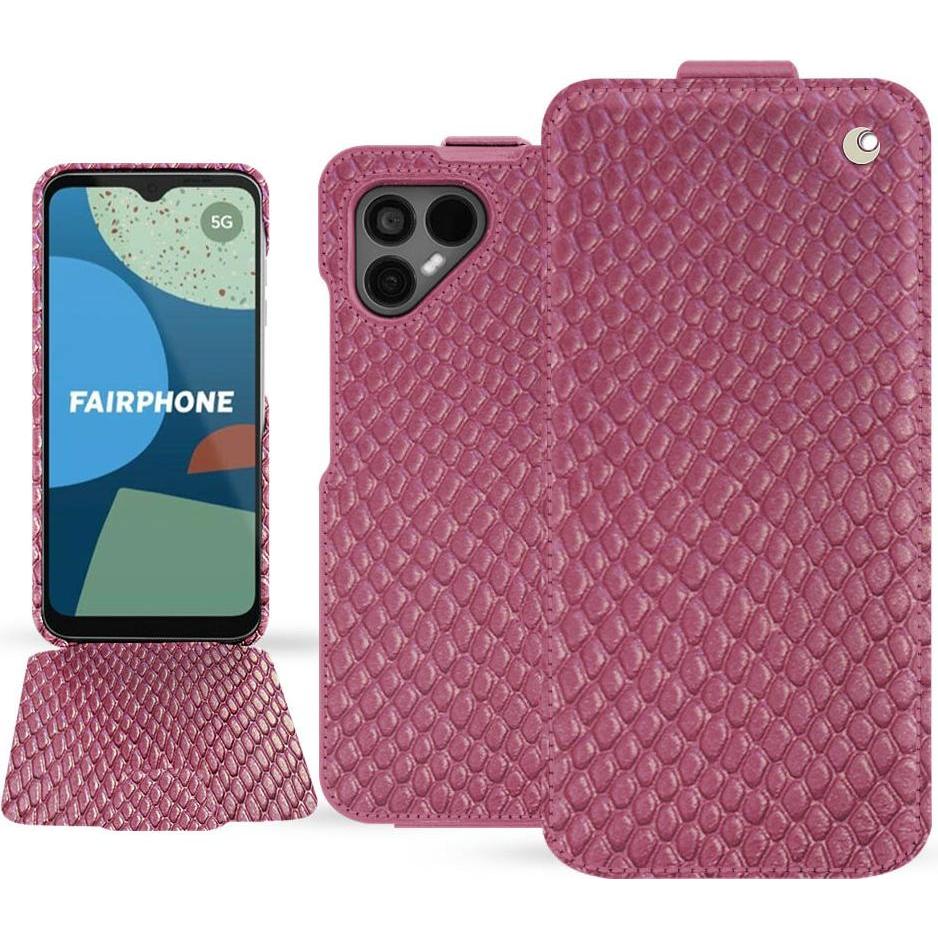 Thumbnail - Noreve Lederschutzhülle vertikal (Fairphone 4), Smartphone Hülle, Rosa