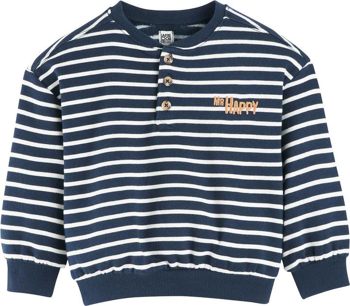 La Redoute Collections Streifen-Sweatshirt mit Henley-Ausschnitt (110)