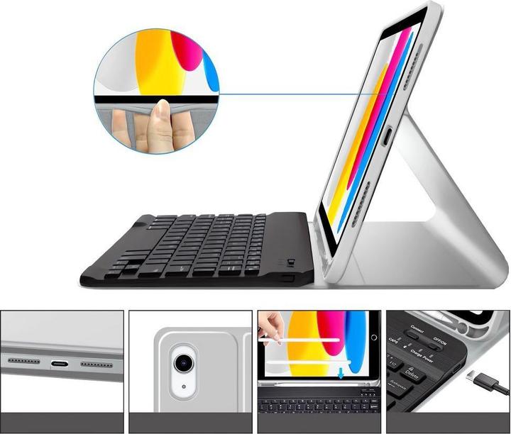 Produktbild Tech-Protect SC Pen + Keyboard Case for iPad 10.9 2022 (10th gen.) / 11 2025 (11th gen.) - Gray (US, Apple iPad 2022 (10. Gen), Apple iPad 2025 (11. Gen))