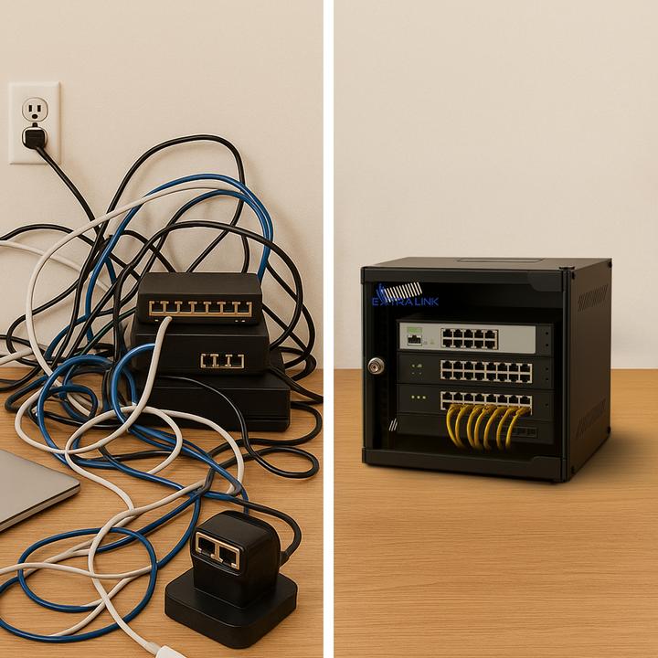 Productafbeelding Extralink LITE 6U 10" REK 280X310 WANDGEMONTEERD ZWART (6 HE, 10 inch rek)