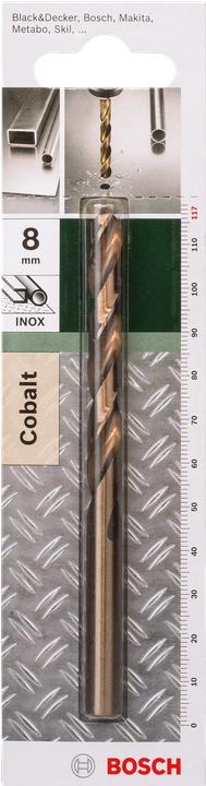 Produktbild Bosch Zubehör Metallbohrer HSS-Co, DIN 338 D= 8,0 mm L= 117 mm (8 Millimeter)