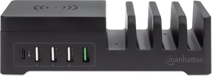 Produktbild Manhattan Power Delivery Charging Station with Qi Wireless Charging Pad (36 W, 5 Ports)