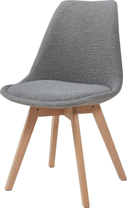 Produktbild En.Casa Esszimmerstuhl Fläten 2er Set Bouclé Grau