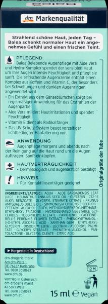 Actual product image dm Balea Invigorating eye cream (Eye Care Cream, 15 ml, Day + Night)